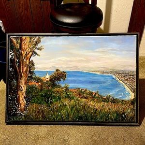 Beautiful oil painting overlooking La Vente Inn in Palos Verdes CA
